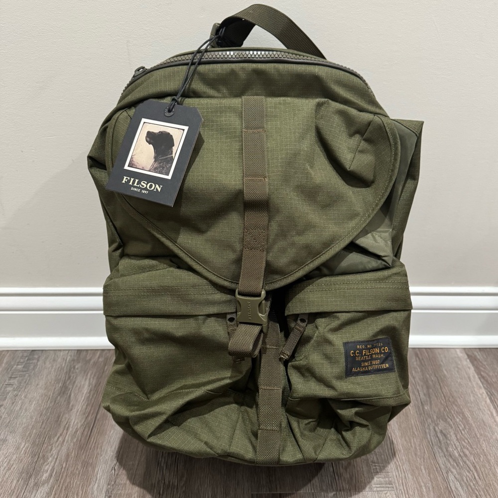 Filson Ripstop Nylon Backpack in Surplus Green 32L